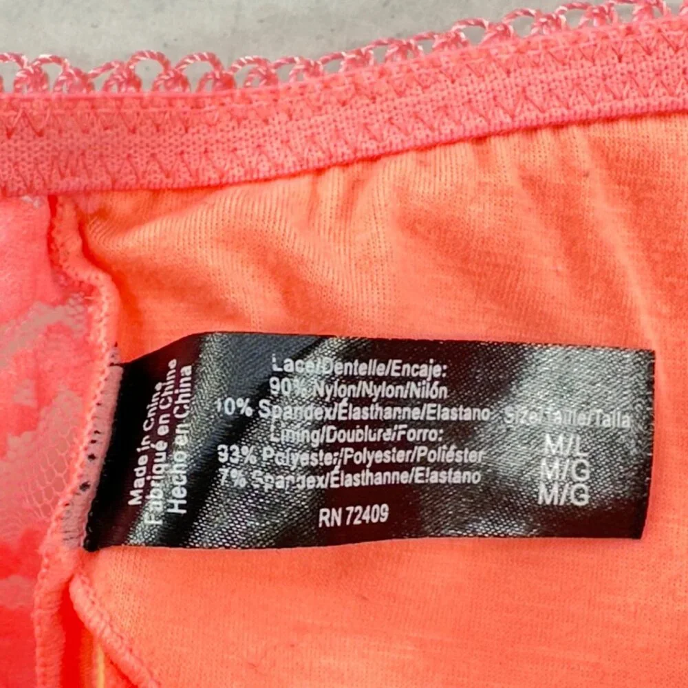 Unbranded Women's Size Medium/Large Bandeau Bra Removable Padding Coral Preowned